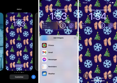 iOS screen dark christmas wallpaper