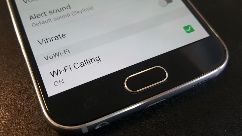 iphone with a menu showing, option for wifi calling selected