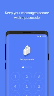 Textnow app screen showing you can setup a passcode