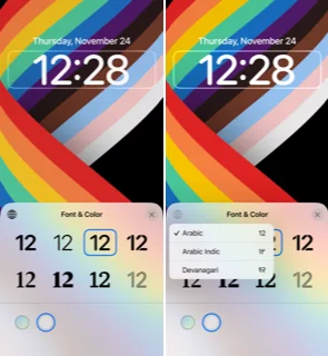 iPhone screen date selector