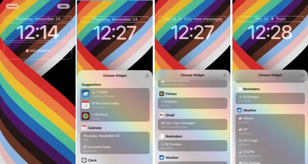iOS screen rainbow wallpaper