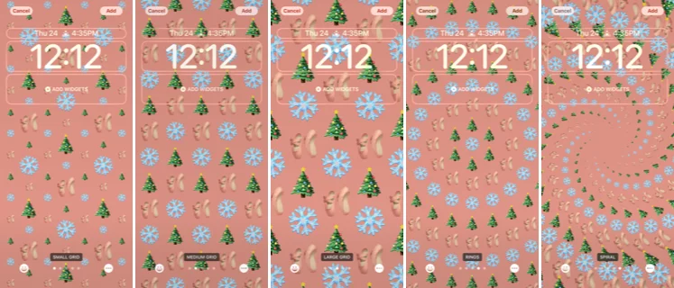 iPhone screen with christmas wallpaper