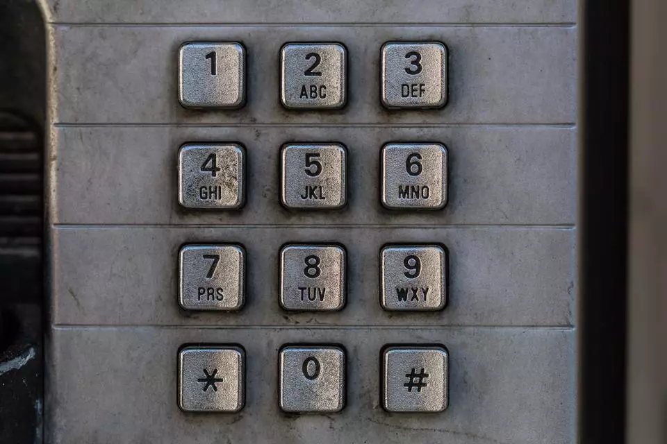 Photo of metal phone dialing pad